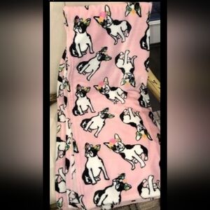 NEW Cynthia Rowley French bulldog /Boston Terrier Dog Throw Blanket